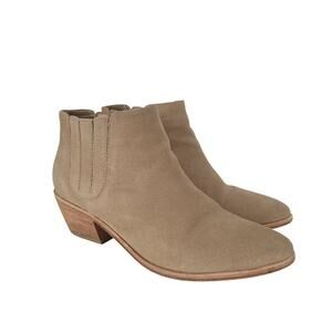 Joie Barlow Booties Size 38 US 8 Tan Brown Suede Pull On Ankle Boots Western